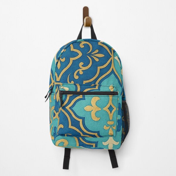 Item preview, Cobalt Blue, Aqua & Gold Decorative Moroccan Tile Pattern designed and sold by SassyArtistry.
