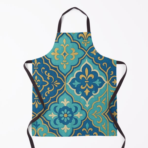 Item preview, Cobalt Blue, Aqua & Gold Decorative Moroccan Tile Pattern designed and sold by SassyArtistry.