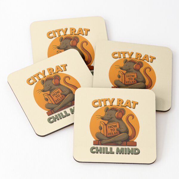 Item preview, Rat Quote – “City Rat, Chill Mind” | Urban Zen Vintage Illustration designed and sold by Modivox.