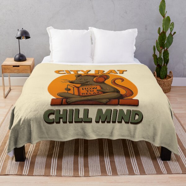 Item preview, Rat Quote – “City Rat, Chill Mind” | Urban Zen Vintage Illustration designed and sold by Modivox.