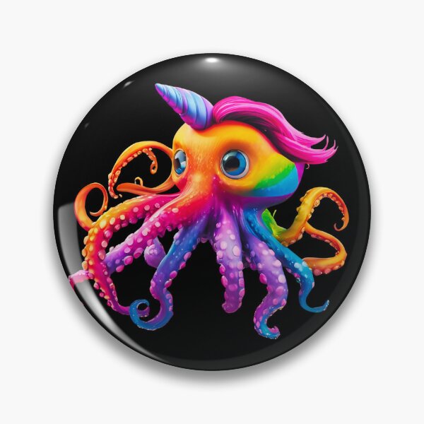 Item preview, Neon Rainbow Unicorn Octopus – Bold Magical Deep Sea Creature designed and sold by Ivy-Triggs.