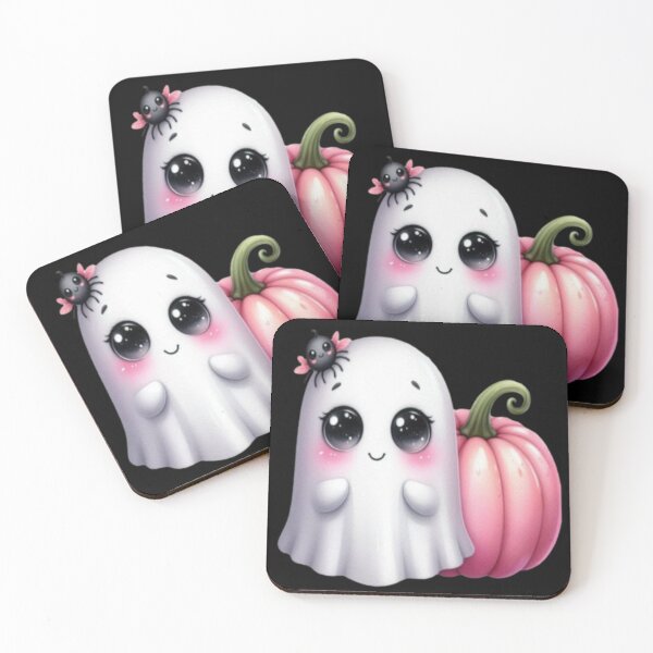 Item preview, sweet ghost with a pink and pumpkin designed and sold by szydelkowanika.
