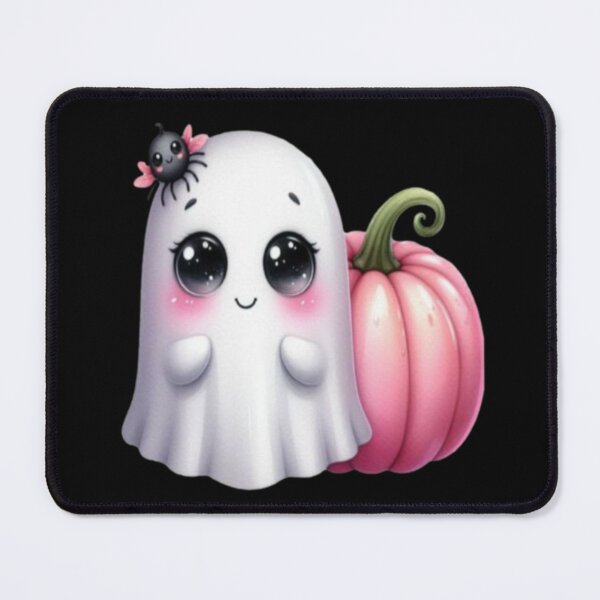 Item preview, sweet ghost with a pink and pumpkin designed and sold by szydelkowanika.