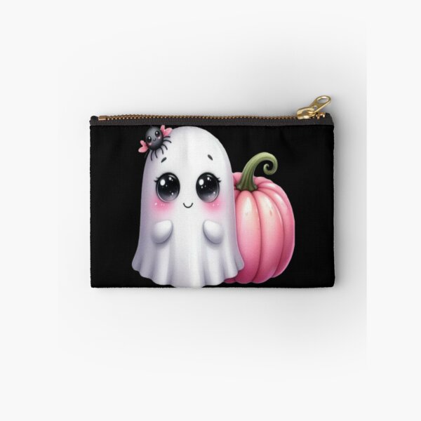 Item preview, sweet ghost with a pink and pumpkin designed and sold by szydelkowanika.