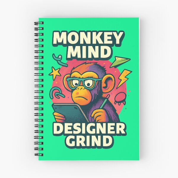 Item preview, Monkey Quote – “Monkey Mind, Designer Grind” | Creative Chaos Collage Design designed and sold by Modivox.