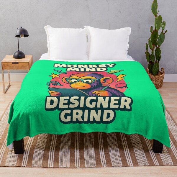 Item preview, Monkey Quote – “Monkey Mind, Designer Grind” | Creative Chaos Collage Design designed and sold by Modivox.