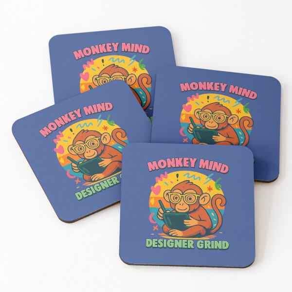 Item preview, Monkey Mind Designer Grind – Funny Creative Chaos Illustration designed and sold by Modivox.