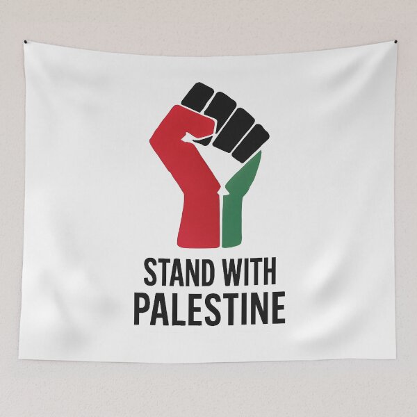 Item preview, Stand With Palestine – Raised Fist Protest Design in Flag Colors designed and sold by BeUniqueCo.