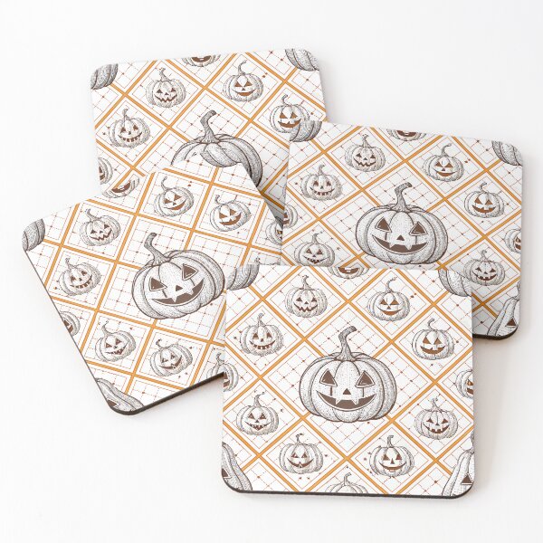 Item preview, Jack-o-lantern on a White and Orange Grid designed and sold by Magnuna.