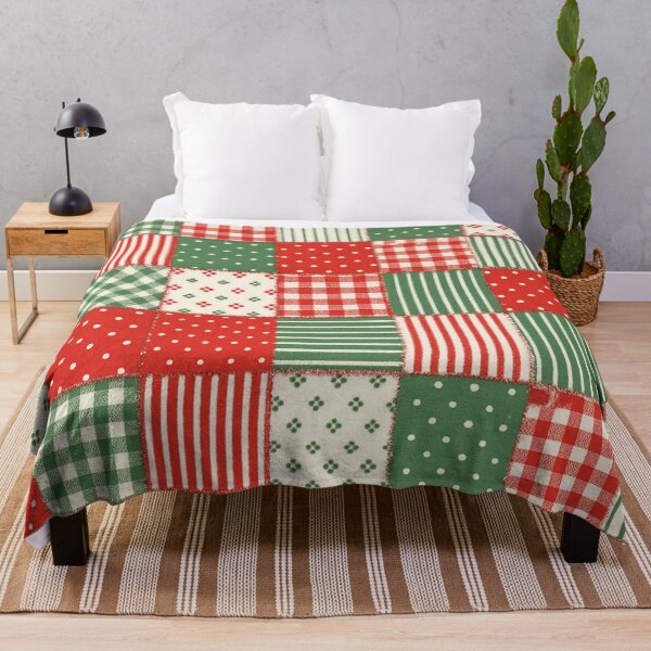 Item preview, Red White Green Christmas Patchwork designed and sold by SassyArtistry.