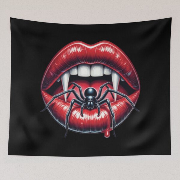 Item preview, vampire mouth with spider designed and sold by szydelkowanika.