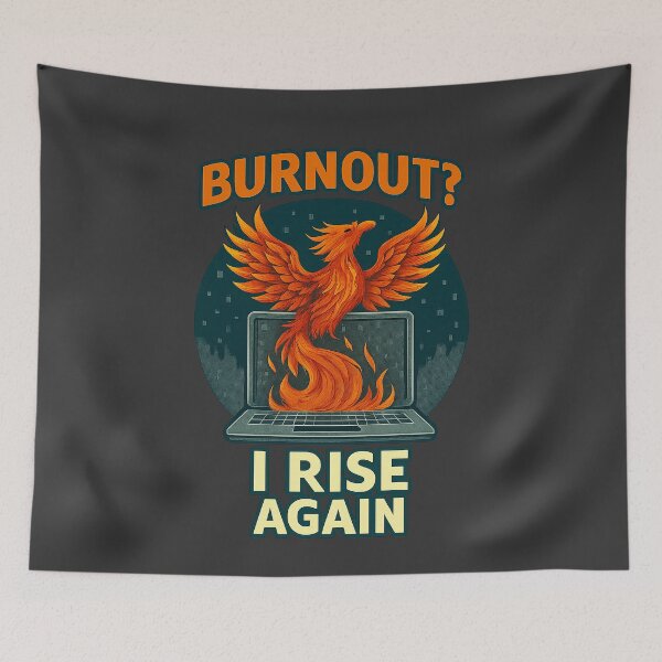 Item preview, Burnout? I Rise Again – Phoenix Laptop Design Quote designed and sold by Modivox.