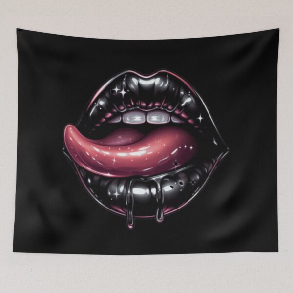 Item preview, black witch lips designed and sold by szydelkowanika.