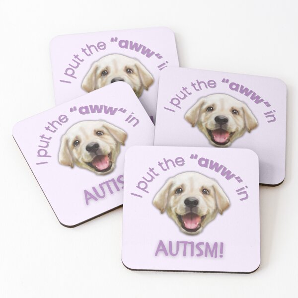 Item preview, I Put the “Aww” in Autism! (Yellow Lab Puppy) designed and sold by EllaCrowellArt.