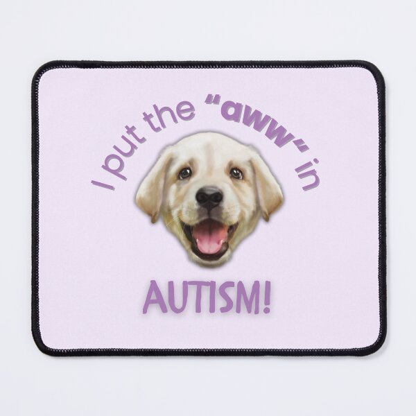 Item preview, I Put the “Aww” in Autism! (Yellow Lab Puppy) designed and sold by EllaCrowellArt.