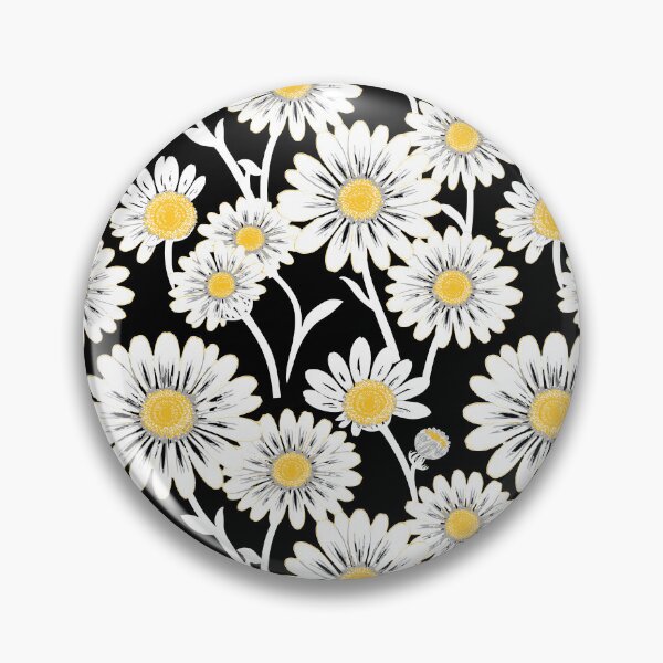 Item preview, Black and White Daisy Flowers Seamless Repeat designed and sold by Sharon Schwalbe.