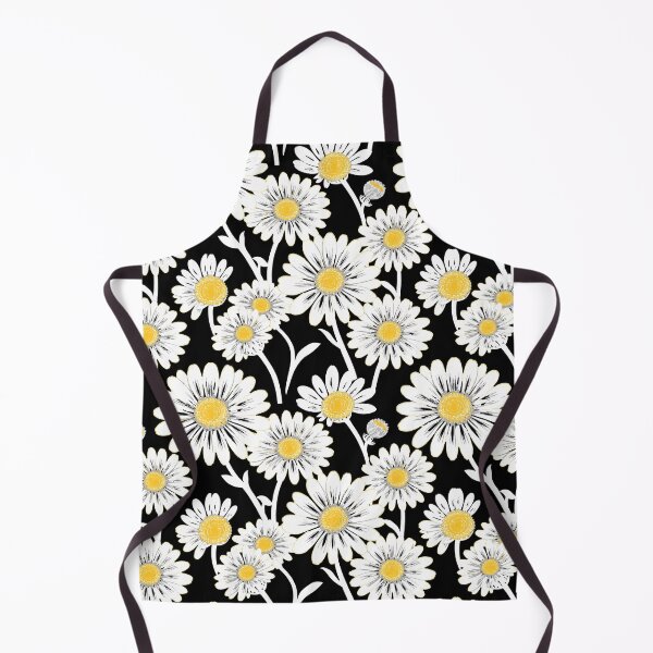 Item preview, Black and White Daisy Flowers Seamless Repeat designed and sold by Sharon Schwalbe.
