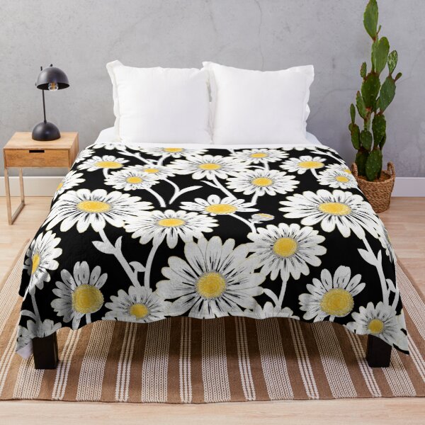 Item preview, Black and White Daisy Flowers Seamless Repeat designed and sold by Sharon Schwalbe.