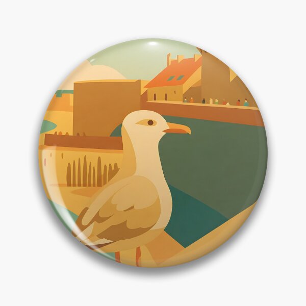 Item preview, Normandy Therapy Vintage Seagull Coastal Poster Art designed and sold by White-Camel.
