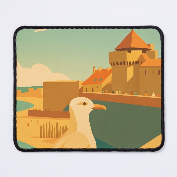 Item preview, Normandy Therapy Vintage Seagull Coastal Poster Art designed and sold by White-Camel.