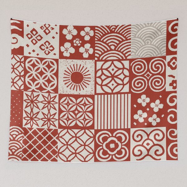 Item preview, Red White Wagara Patchwork designed and sold by SassyArtistry.