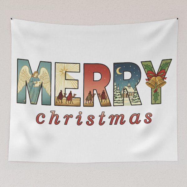 Item preview, MERRY Christmas Nativity Holy Night designed and sold by Drip stamp.