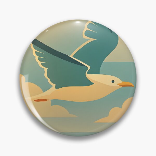Item preview, Normandy Vibes Vintage Flying Seagull Coastal Poster Art designed and sold by White-Camel.