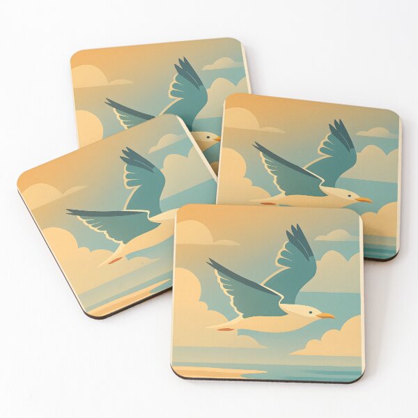Item preview, Normandy Vibes Vintage Flying Seagull Coastal Poster Art designed and sold by White-Camel.