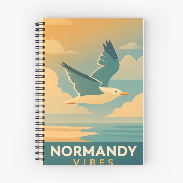 Item preview, Normandy Vibes Vintage Flying Seagull Coastal Poster Art designed and sold by White-Camel.