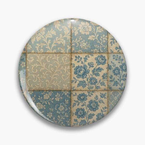 Item preview, Vintage Blue Floral Patchwork designed and sold by SassyArtistry.