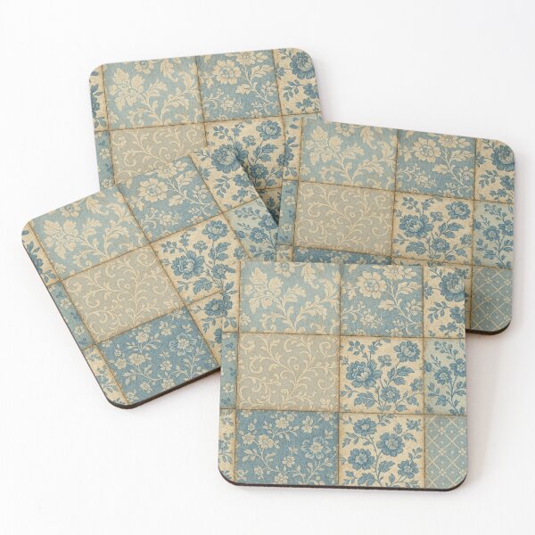 Item preview, Vintage Blue Floral Patchwork designed and sold by SassyArtistry.