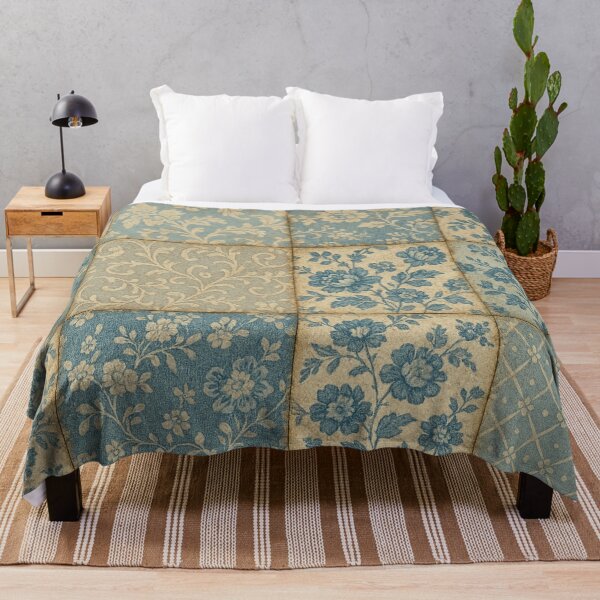 Item preview, Vintage Blue Floral Patchwork designed and sold by SassyArtistry.