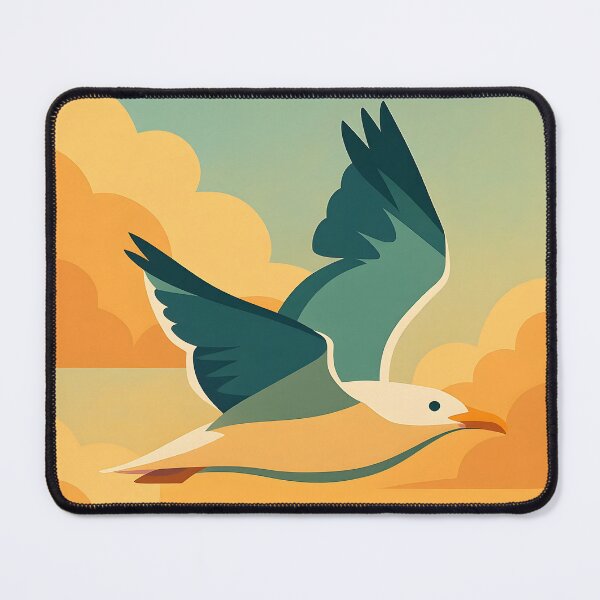 Item preview, Summer Adventure Vintage Flying Seagull Coastal Poster Art designed and sold by White-Camel.