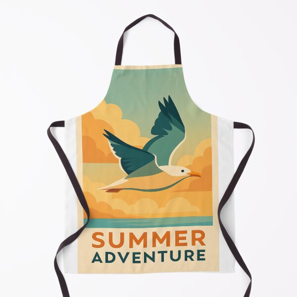 Item preview, Summer Adventure Vintage Flying Seagull Coastal Poster Art designed and sold by White-Camel.