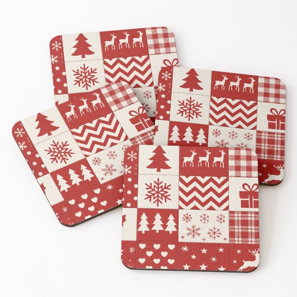 Item preview, Christmas Reindeer Snowflake Patchwork designed and sold by SassyArtistry.