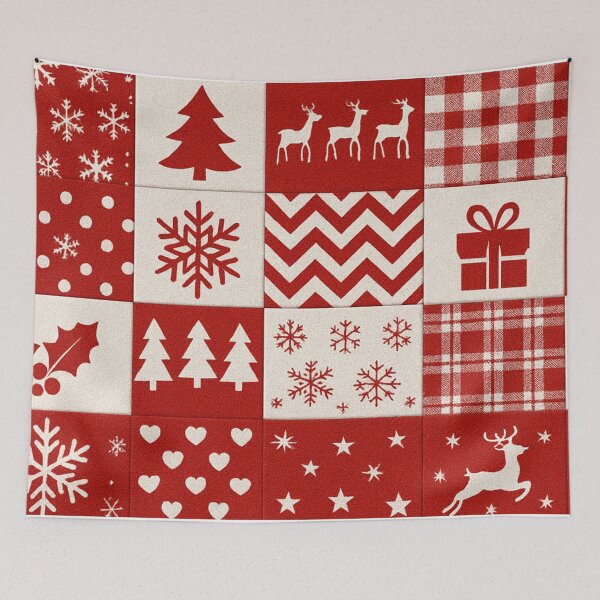 Item preview, Christmas Reindeer Snowflake Patchwork designed and sold by SassyArtistry.