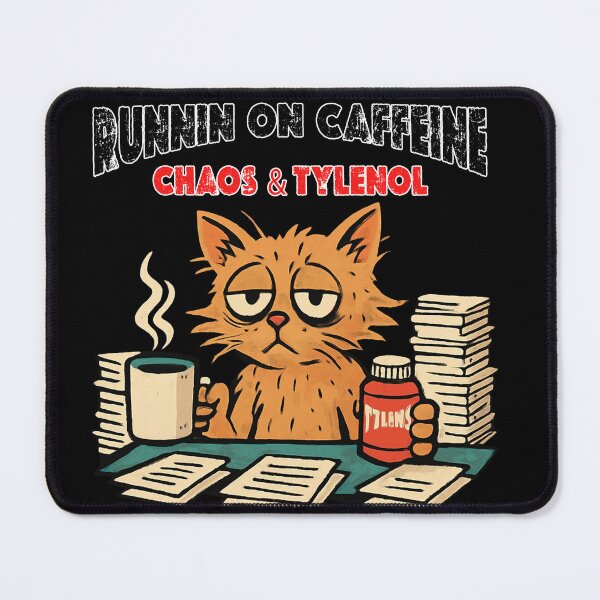Item preview, Running on caffeine chaos and Tylenol - Tylenol humor designed and sold by Youngkev-arts.