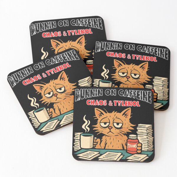 Item preview, Running on caffeine chaos and Tylenol - Tylenol humor designed and sold by Youngkev-arts.