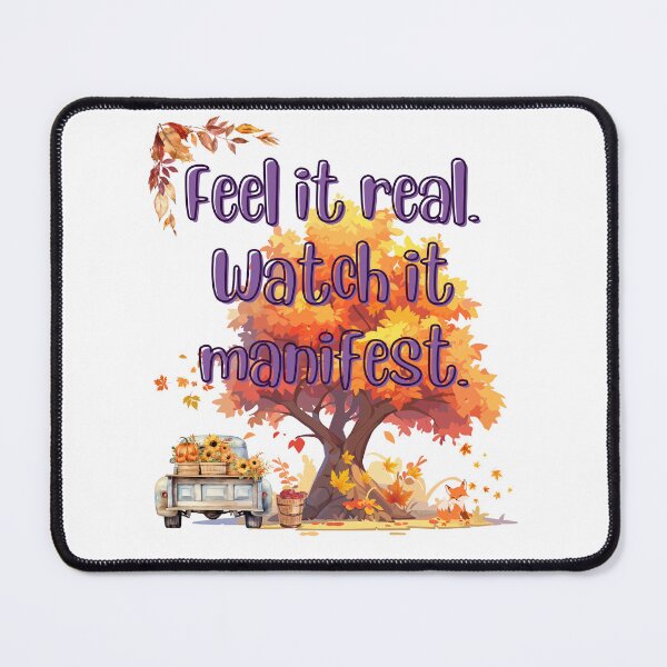 Item preview, Feel it real. Watch it manifest. Autumn vibes with positive text designed and sold by HowAboutTee.