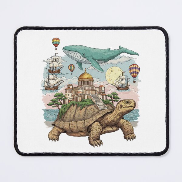 Item preview, Giant Tortoise Carrying a Fantasy World designed and sold by TeeARTHY.