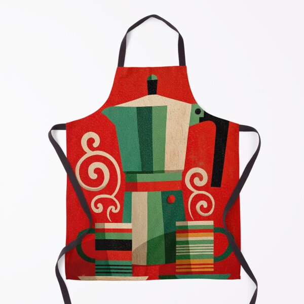 Item preview, Morning Ritual Retro Coffee Poster – Moka Pot with Espresso Cups designed and sold by Gino By Design.