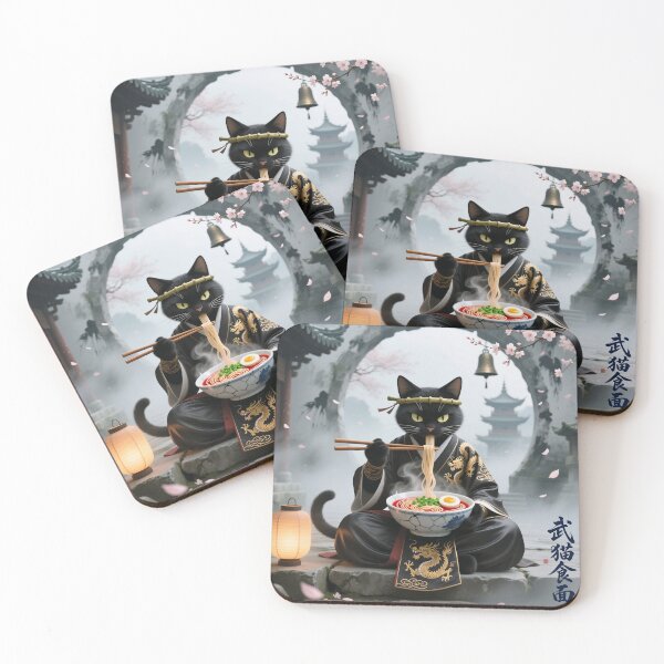Item preview, Cut Gluttonous Cat with Ramen designed and sold by casamomo.