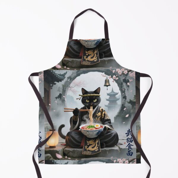 Item preview, Cut Gluttonous Cat with Ramen designed and sold by casamomo.