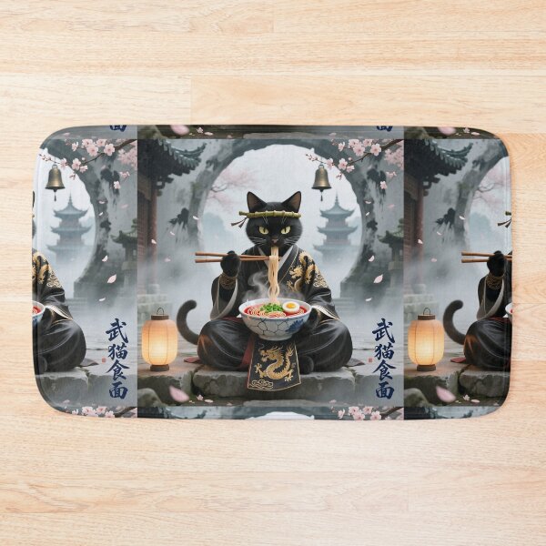 Item preview, Cut Gluttonous Cat with Ramen designed and sold by casamomo.