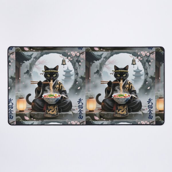 Item preview, Cut Gluttonous Cat with Ramen designed and sold by casamomo.