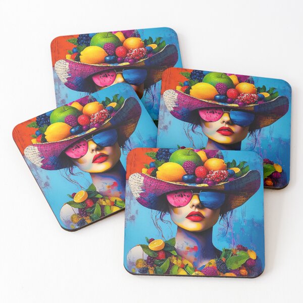 Item preview, Whimsy Pop Art Female With Fantastical Fruit Hat designed and sold by DEC02.