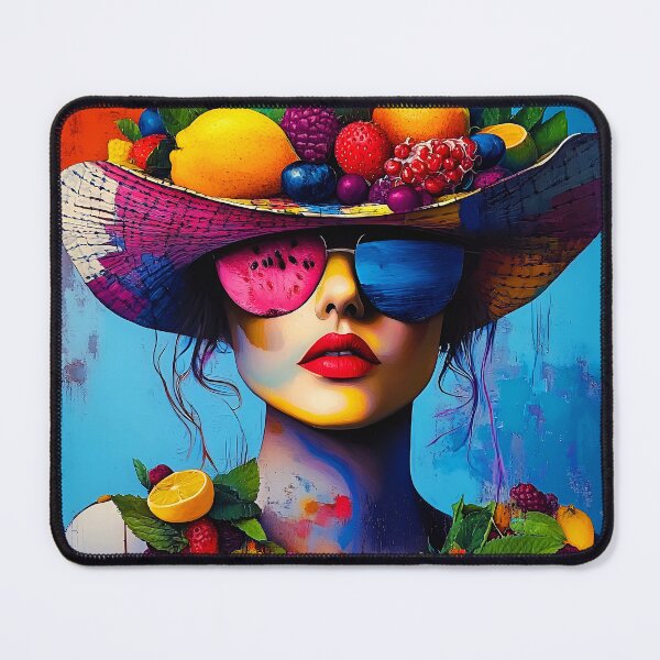 Item preview, Whimsy Pop Art Female With Fantastical Fruit Hat designed and sold by DEC02.