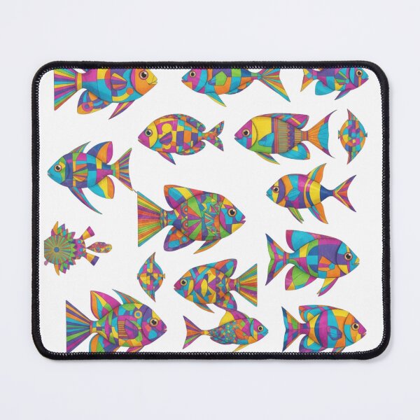 Item preview, Tropical fish with geometric patterns designed and sold by ViralVisionsCreating .