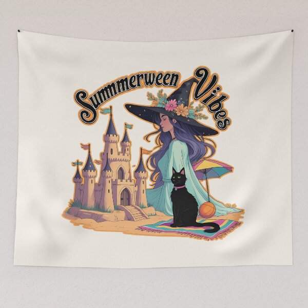 Item preview, Summerween Vibes – Retro Pastel Witchy Beach Aesthetic | Cute Halloween Shirt | Spooky Summer Tee for Women & Girls designed and sold by Raslanity.