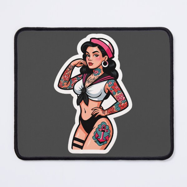 Item preview, Retro Tattooed Sailor Pinup Girl Burlesque Art designed and sold by PinUpPizzazz.
